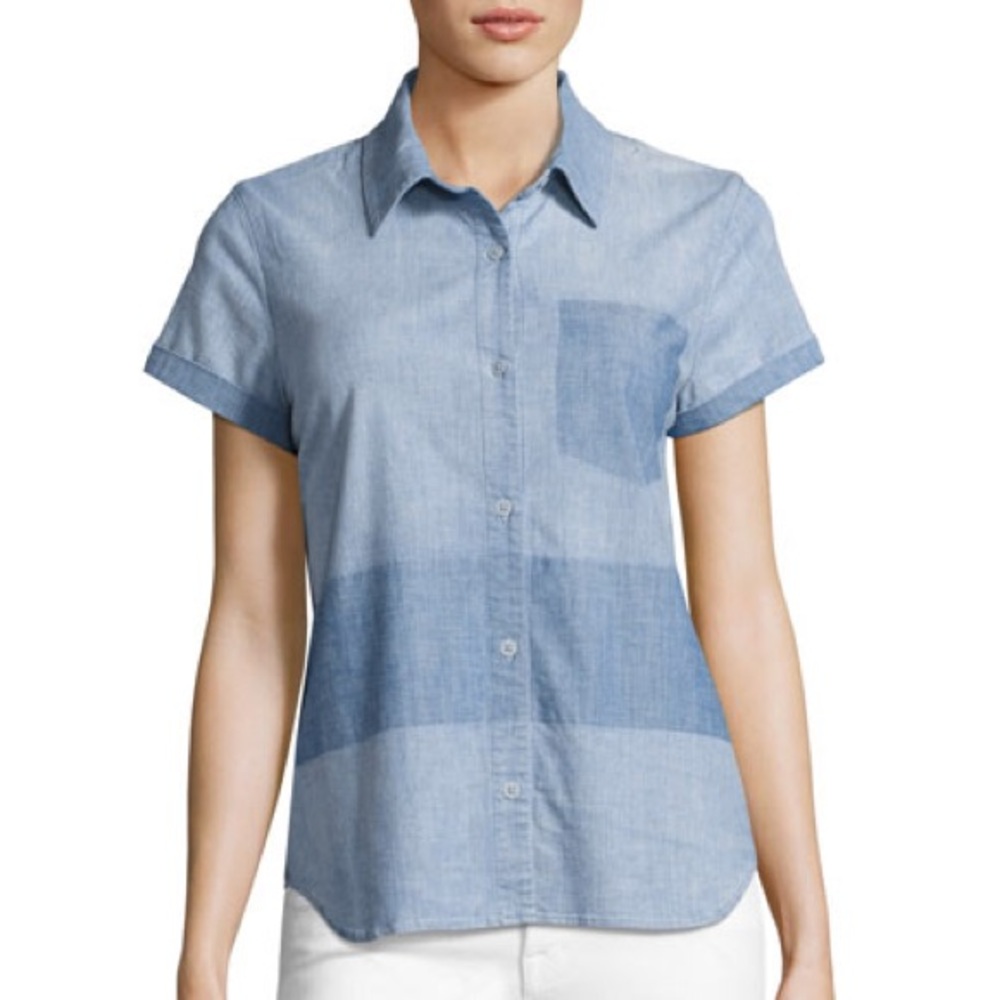 J Brand Wylie Short Sleeve Denim Shirt Small